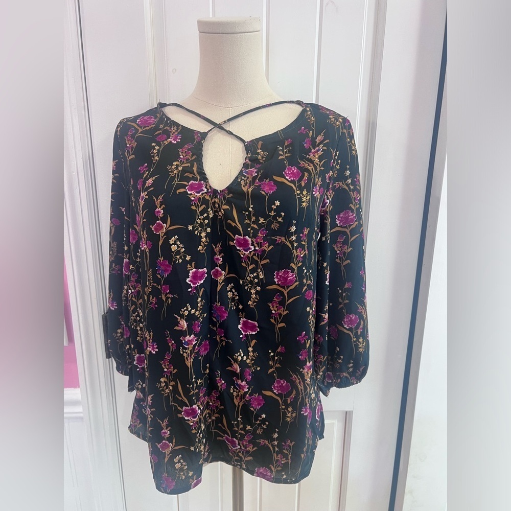 Papermoon Green Floral Crisscross Top Size XS NEW with Tags